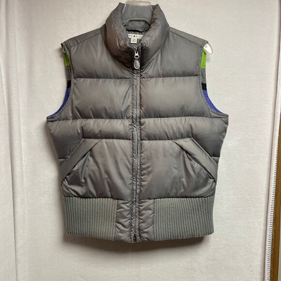 Vintage Tommy Hilfiger Down puffy Vest zip‎ jacket gray size Large women’s - Picture 1 of 10